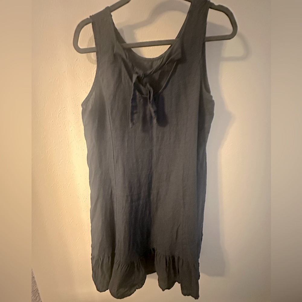 Navy linen dress made in Italy